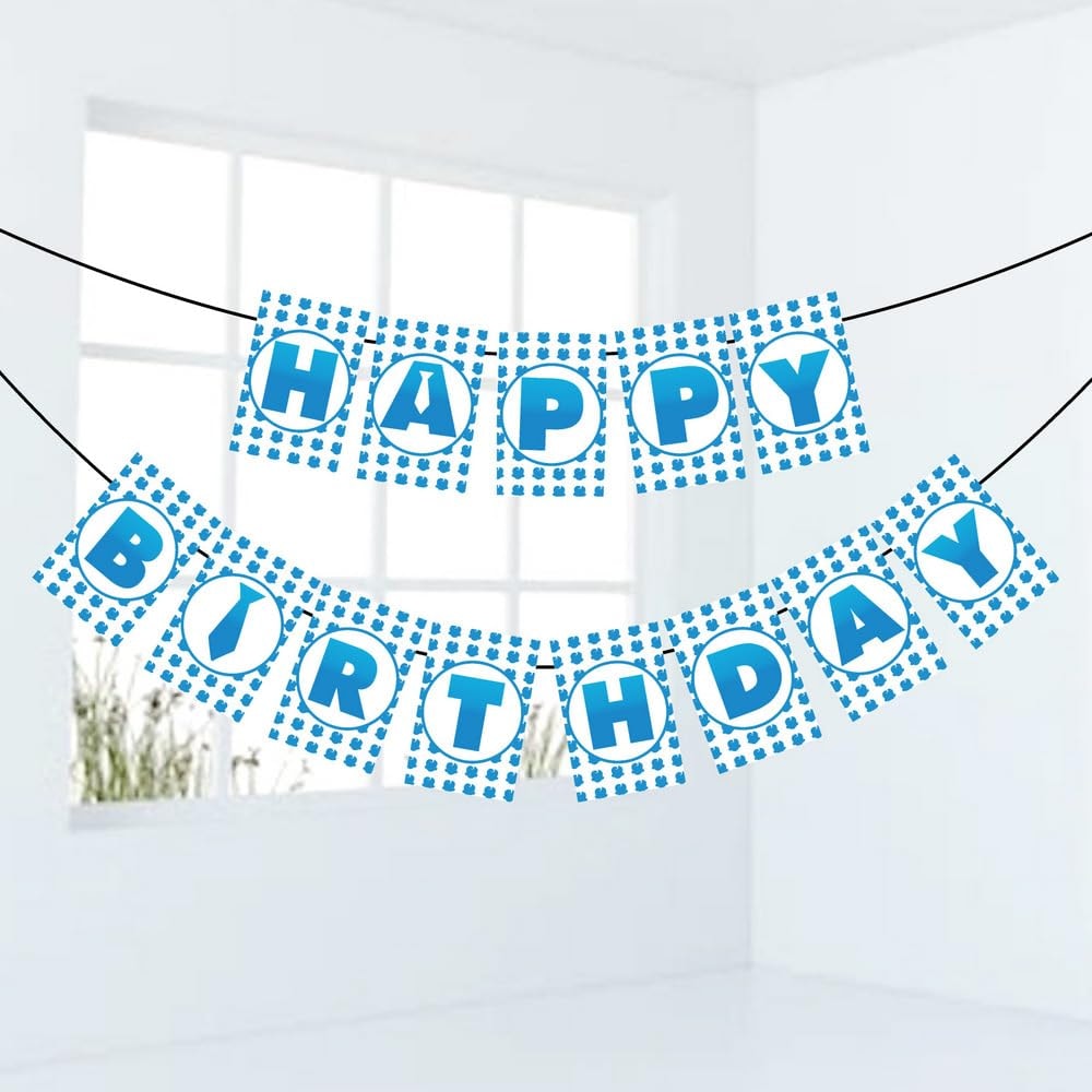 Balloonistics Baby Boss Theme Happy Birthday Banner - Premium Cardstock Kids Birthday Decoration Backdrop - Large Multicolor Party Sign for Boys & Girls (Happy Birthday Banner)