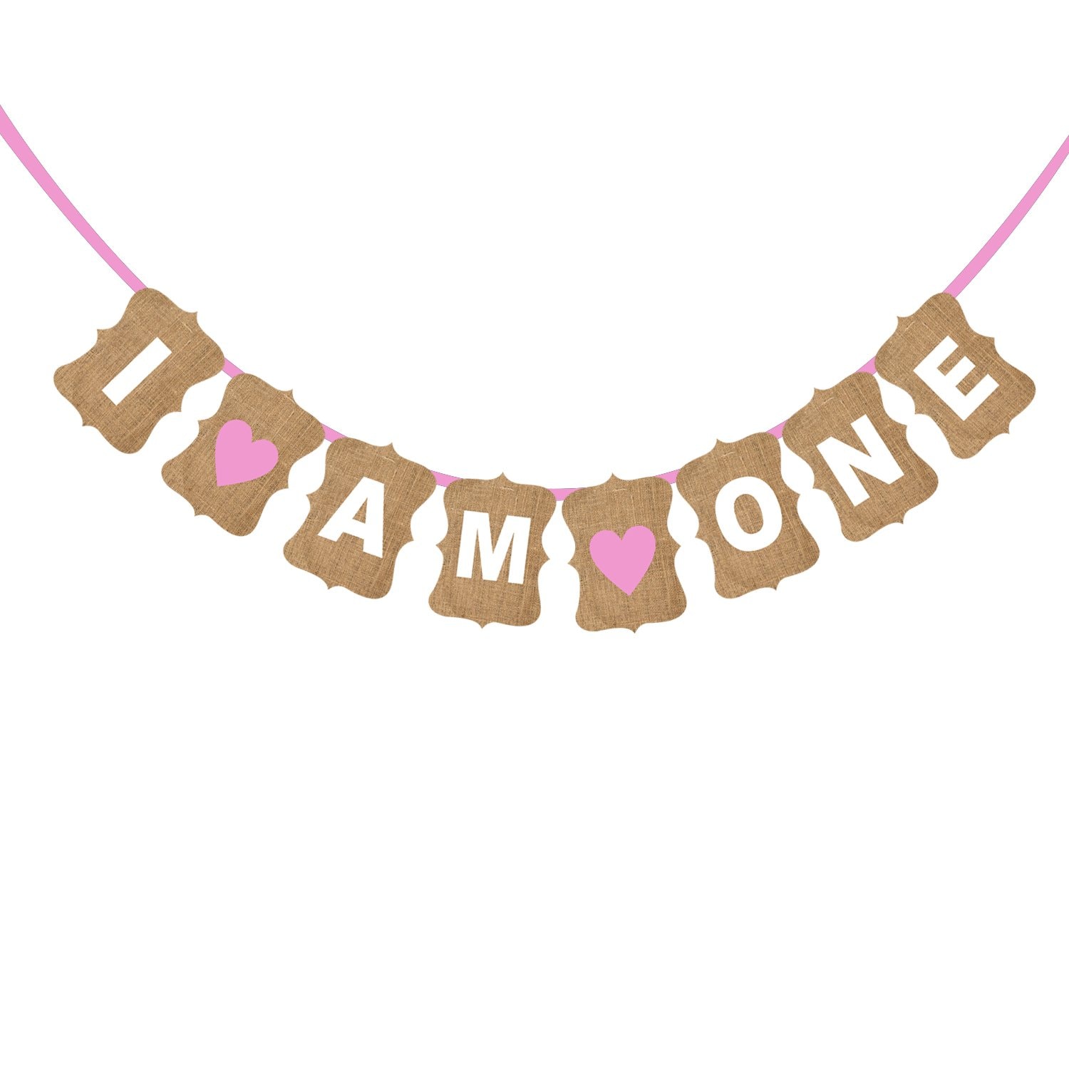 Balloonistics 'I Am One' Cardstock String Banner – 8 Ft First Birthday Decoration Banner