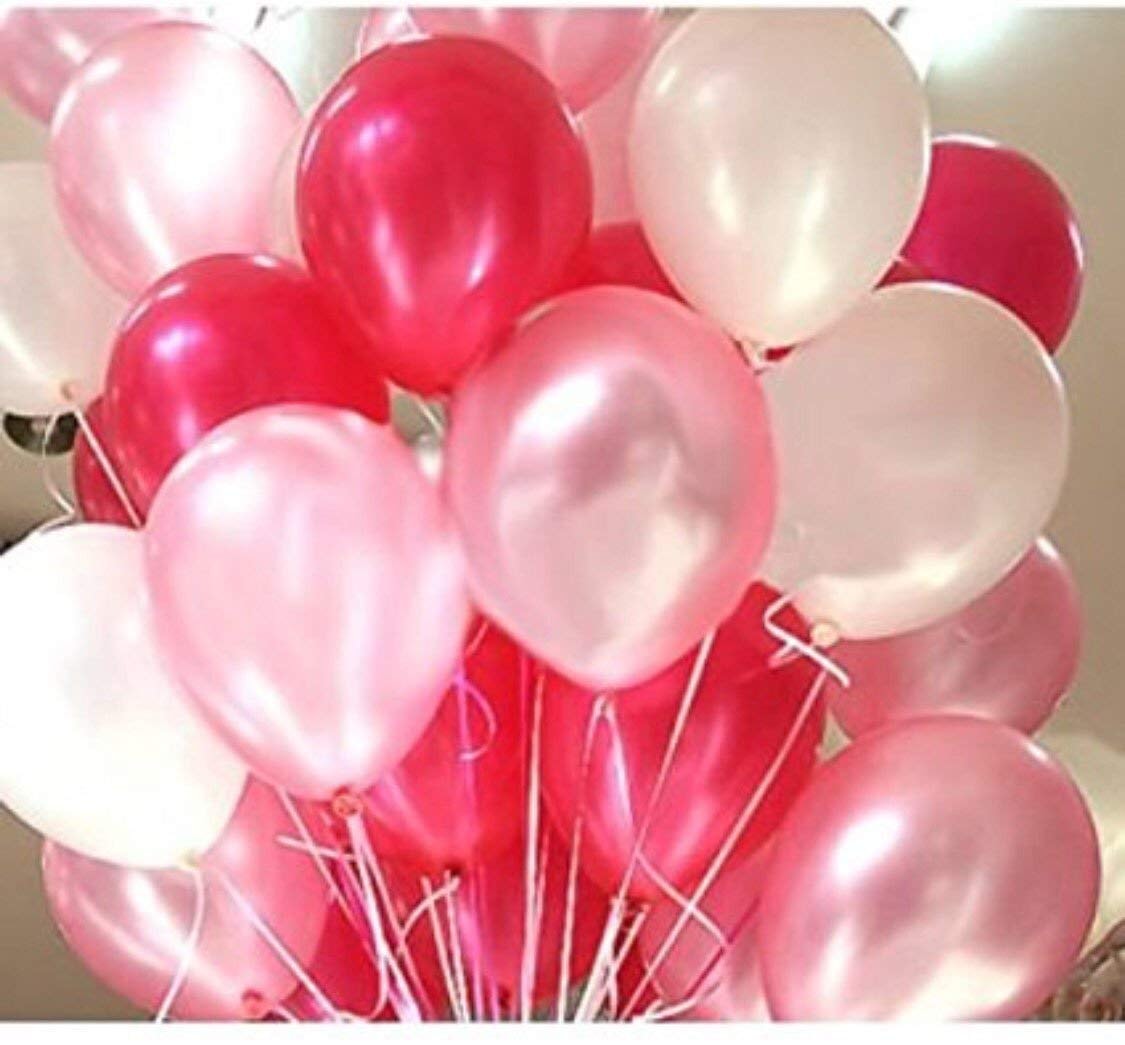 Balloonistics 50-Pack Metallic HD Red & Pink Latex Balloons – Shiny Combo Balloons for Valentine’s Day, Baby Shower, Girls Birthday & Romantic Party Decoration
