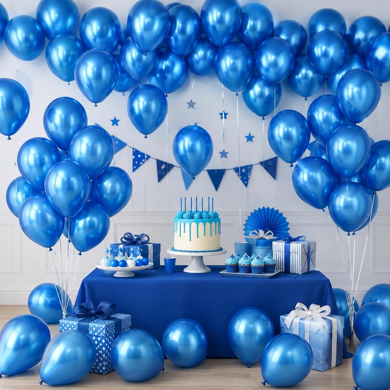 Balloonistics 25-Pack Metallic Pearl Finish Dark Blue Latex Balloons – Shiny Navy Blue Balloons for Boys Birthday, Graduation, Ocean Theme & Party Decoration