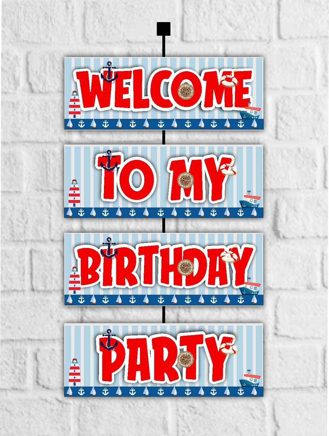 Balloonistics Sailor Outdoor Welcome Board – 2.3ft Vertical Corrugated Party Sign – Multi-Panel Entrance Display for Birthdays, Weddings & Outdoor Events
